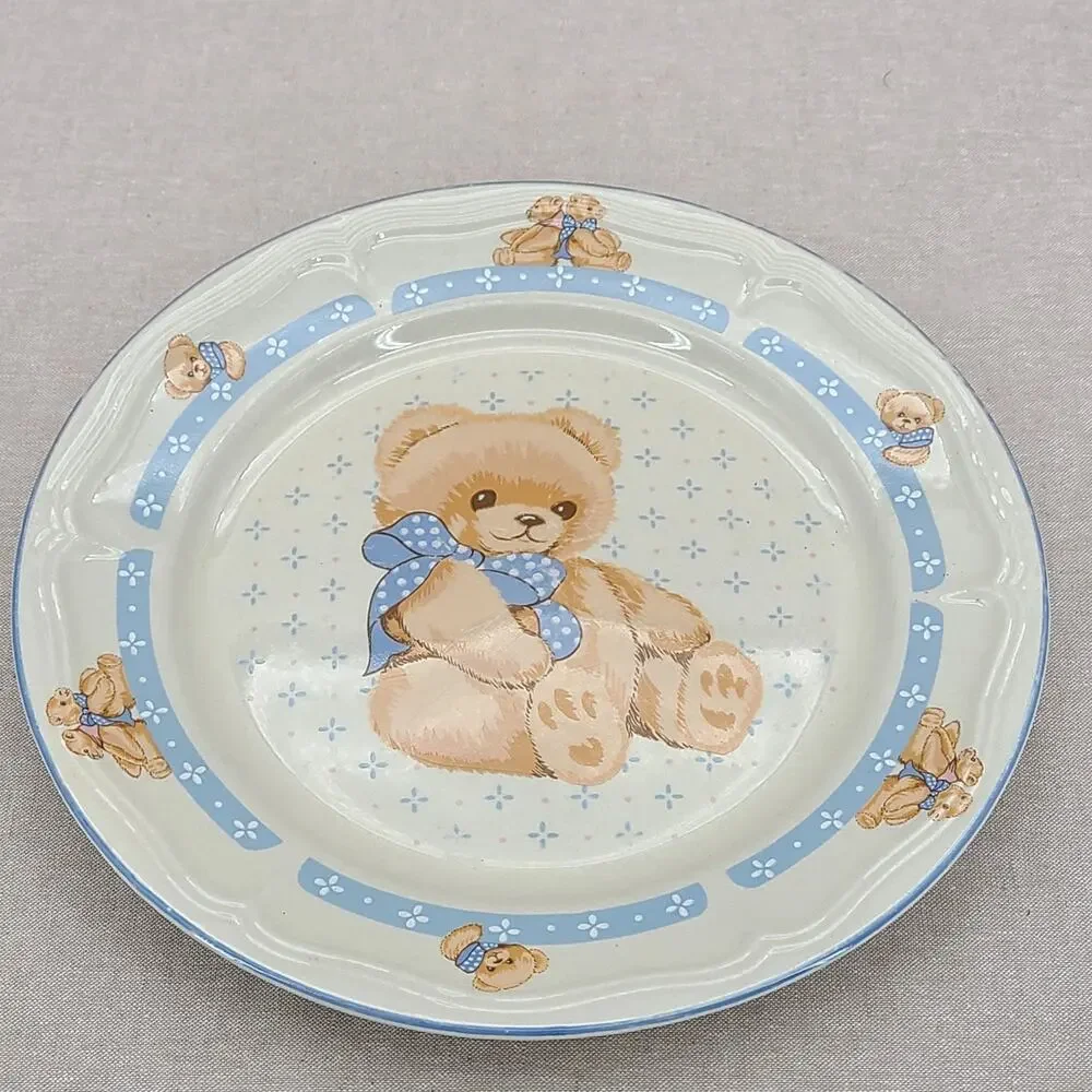 Vintage Tienshan Country Bear Stoneware Dinnerware Set – 3 piece Place Setting
